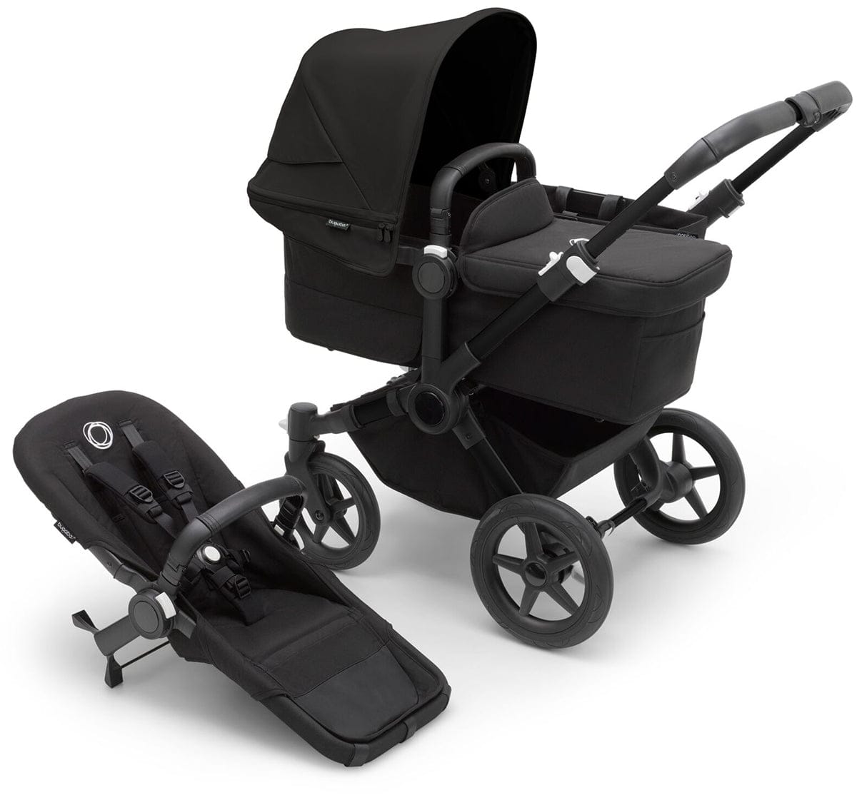 Bugaboo Donkey 5 Mono Complete Single-to-Double Stroller - Black / Midnight Black / Midnight Black