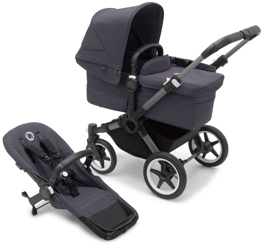 Bugaboo Donkey 5 Mono Complete Single-to-Double Stroller - Graphite / Stormy Blue / Stormy Blue