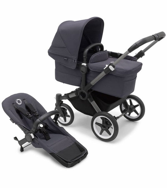 Bugaboo Donkey 5 Mono Complete Single-to-Double Stroller - Graphite / Stormy Blue / Stormy Blue