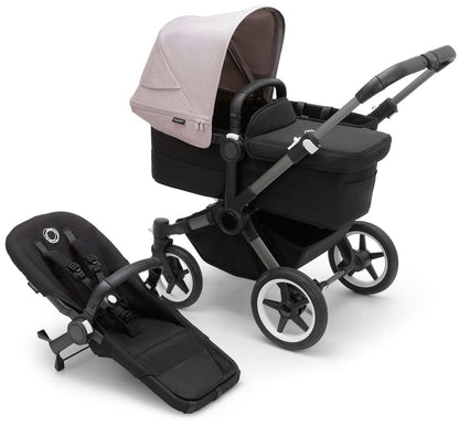Bugaboo Donkey 5 Mono Complete Single-to-Double Stroller Bundle - Graphite / Midnight Black / Misty White