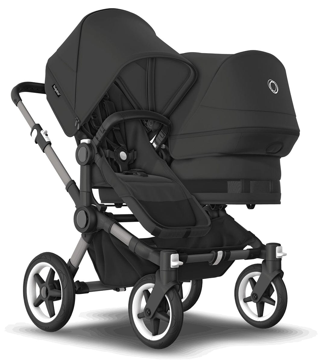 Bugaboo Donkey 5 + Turtle Air Twin Travel System Bundle - Black / Midnight Black / Misty White / Black - D5-TWIN-TS-100000049-TA