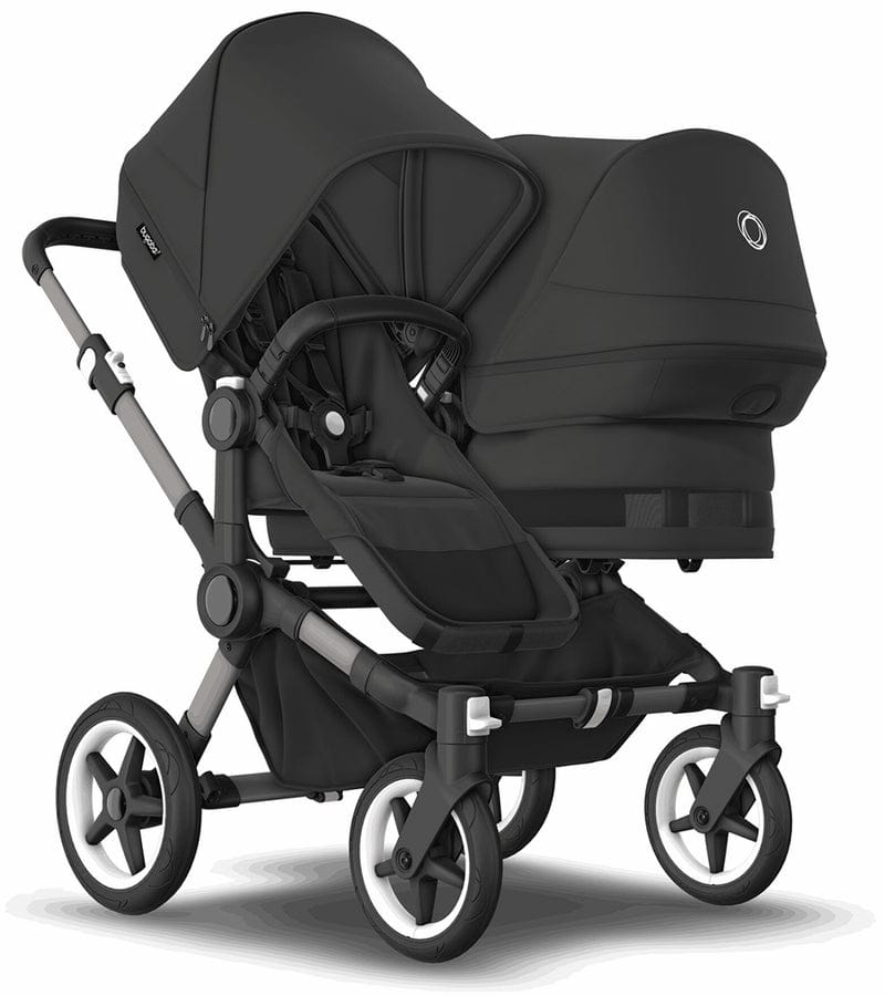 Bugaboo Donkey 5 + Turtle One Twin Travel System Bundle - Aluminum / Midnight Black / Midnight Black / Black