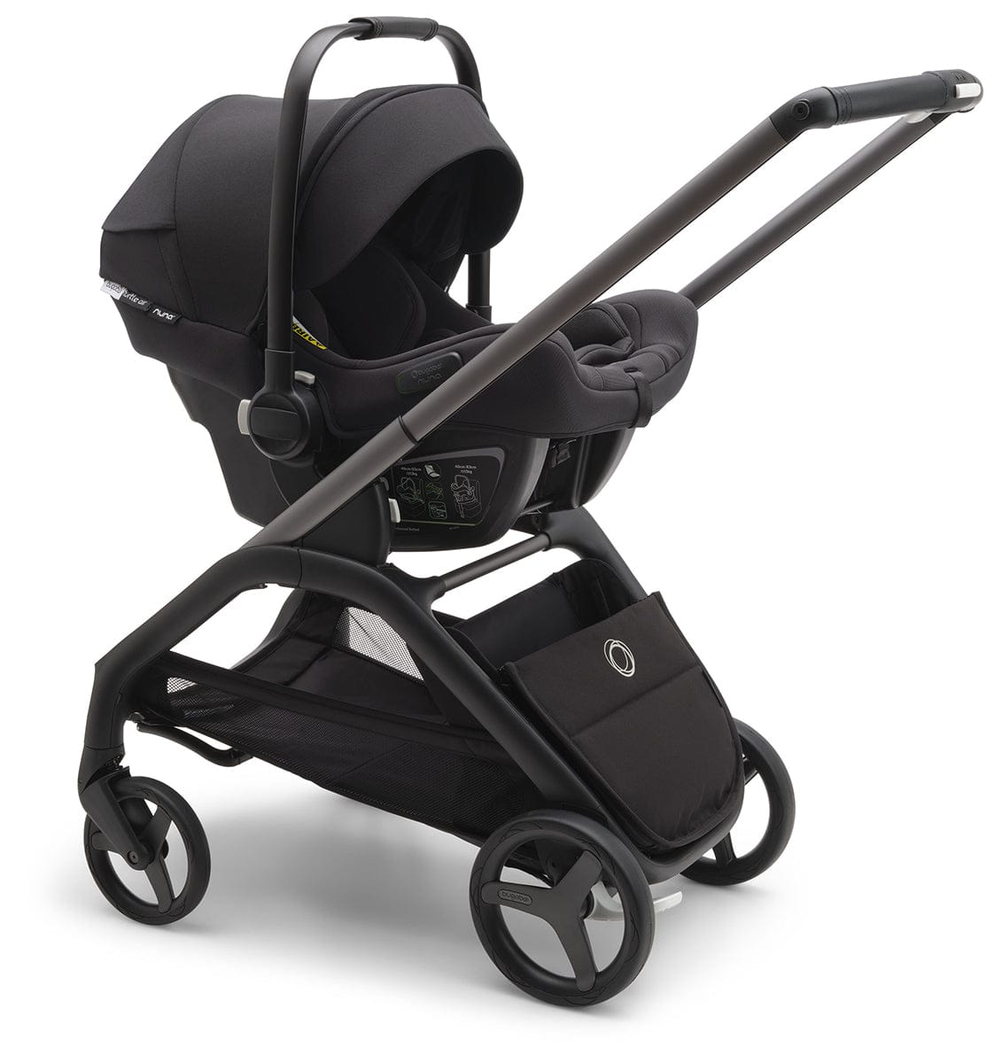 Bugaboo Dragonfly + Turtle Air Travel System Bundle - Black / Midnight Black / Misty White / Black - 100176060-80803ZW03