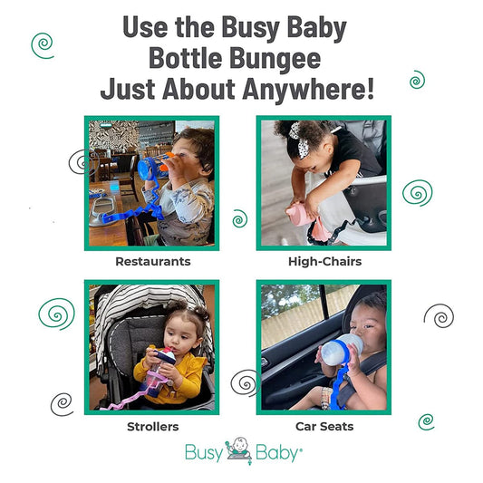 Busy Baby Bottle Bungee - Pewter - PEWBOTBUN