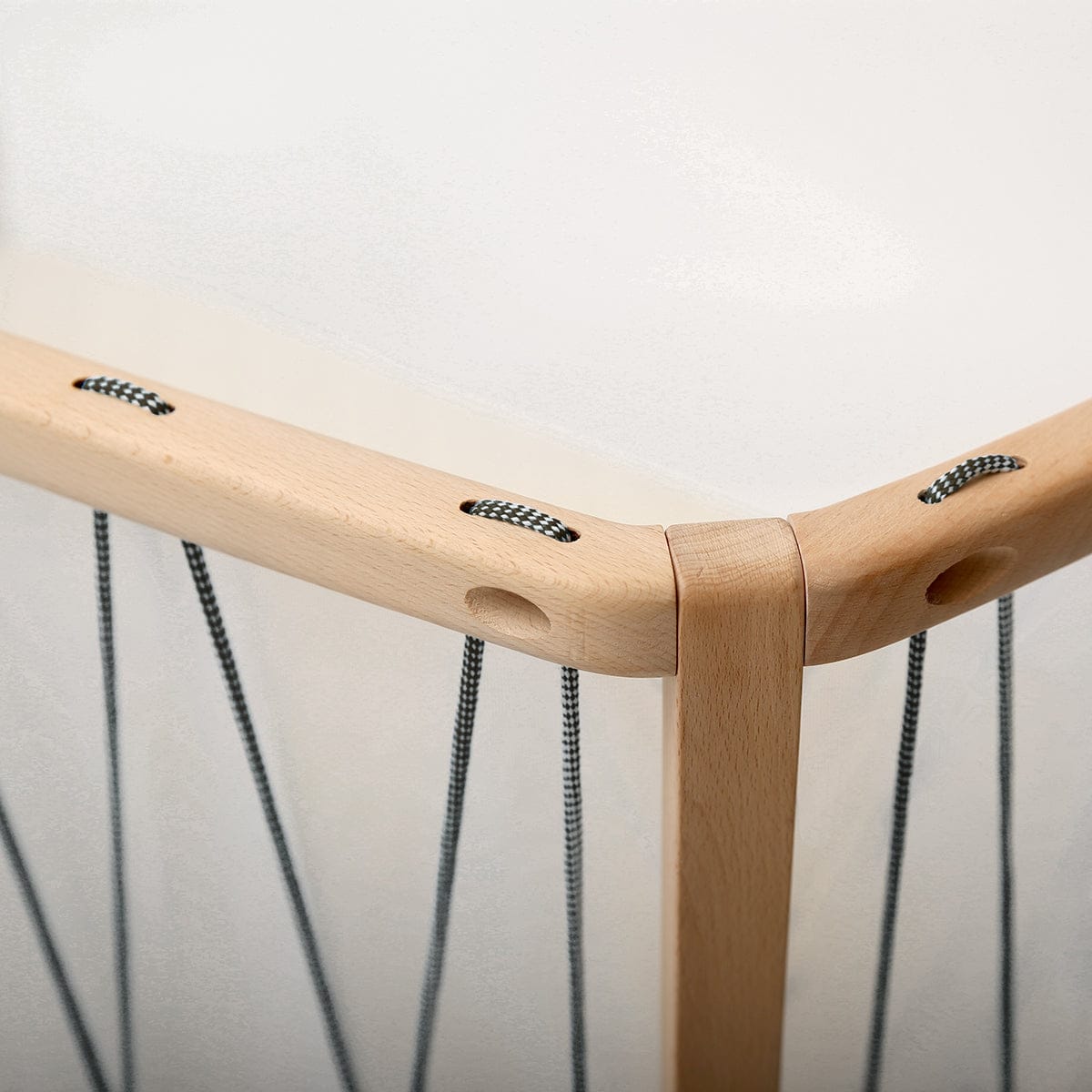 Charlie Crane KIMI Baby Bed with Foam Mattress - Black & White - KIMI-KIT-120-BW