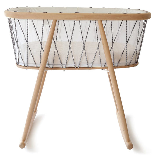 Charlie Crane KUMI Mesh Crib with Organic Mattress - Black & White - KUMI-MESH-ORG-BW