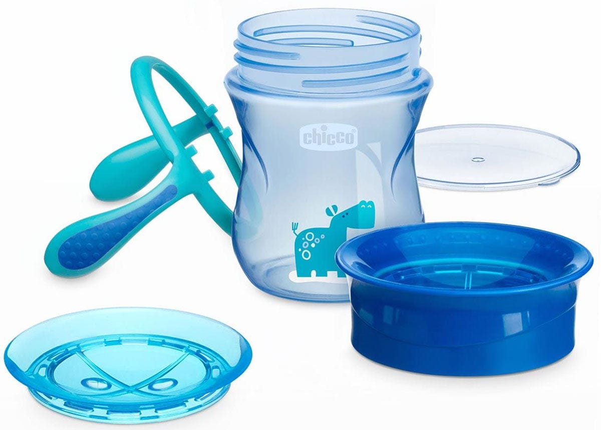 Chicco NaturalFit 7oz 360 Rim Trainer Cup with Handles - Blue - 00006951200070