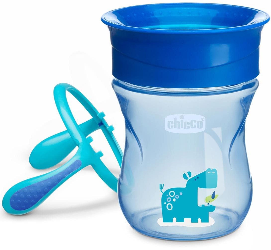 Chicco NaturalFit 7oz 360 Rim Trainer Cup with Handles - Blue - 00006951200070