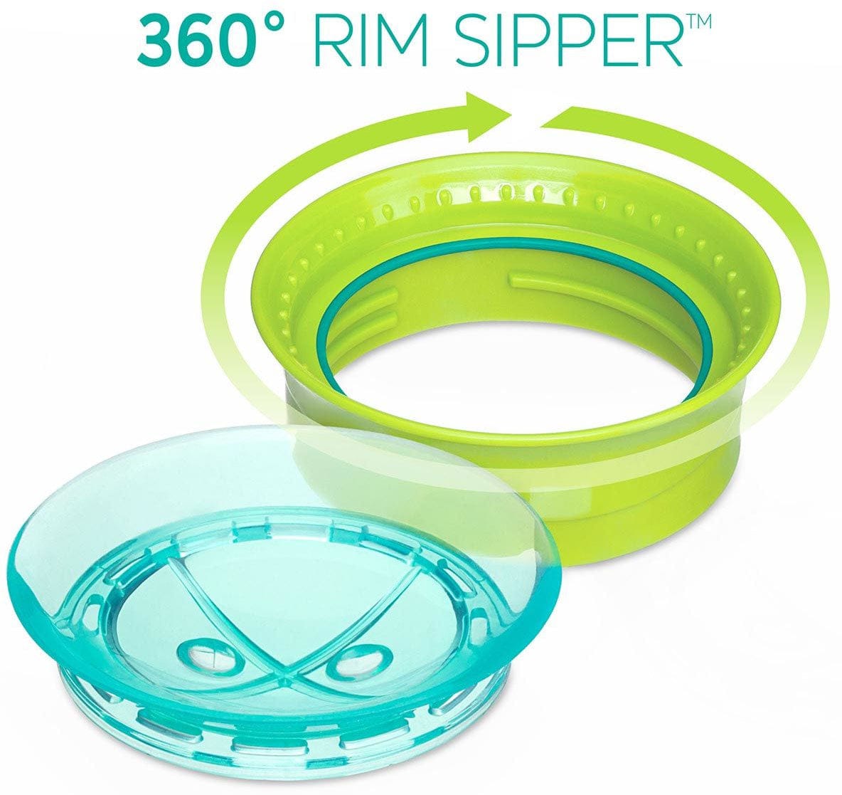 Chicco NaturalFit 9oz 360 Rim Set of 2 Trainer Cups - Blue/Teal - 00006972200070