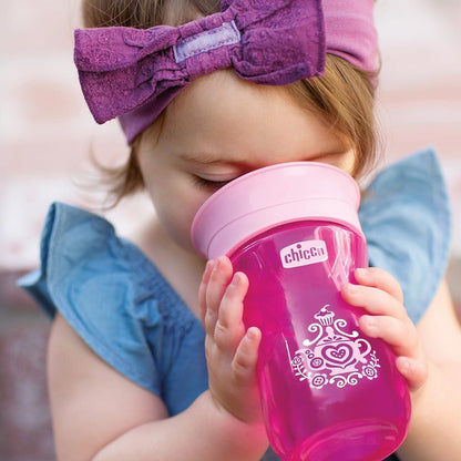 Chicco NaturalFit 9oz 360 Rim Set of 2 Trainer Cups - Pink/Teal - 00006972100070