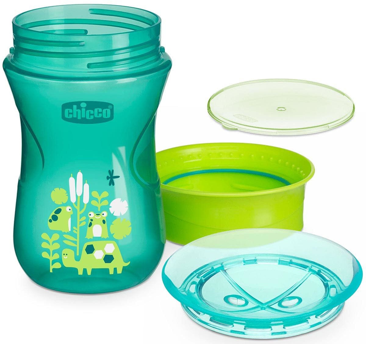 Chicco NaturalFit 9oz 360 Rim Set of 2 Trainer Cups - Pink/Teal - 00006972100070