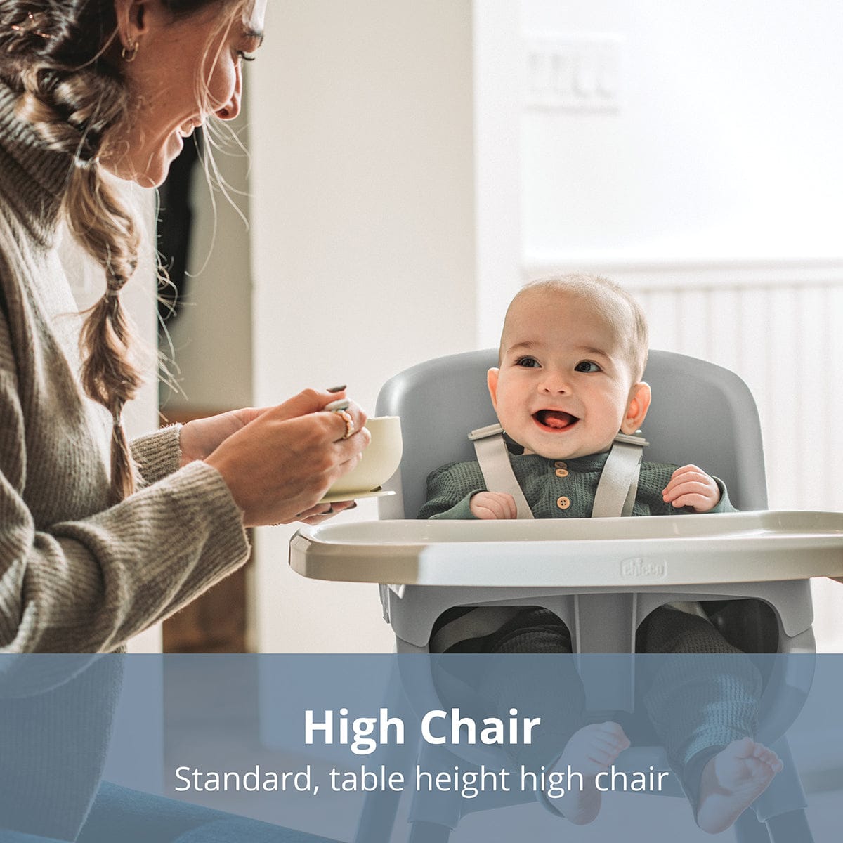 Chicco Zest 4-in-1 Folding High Chair - Seasalt