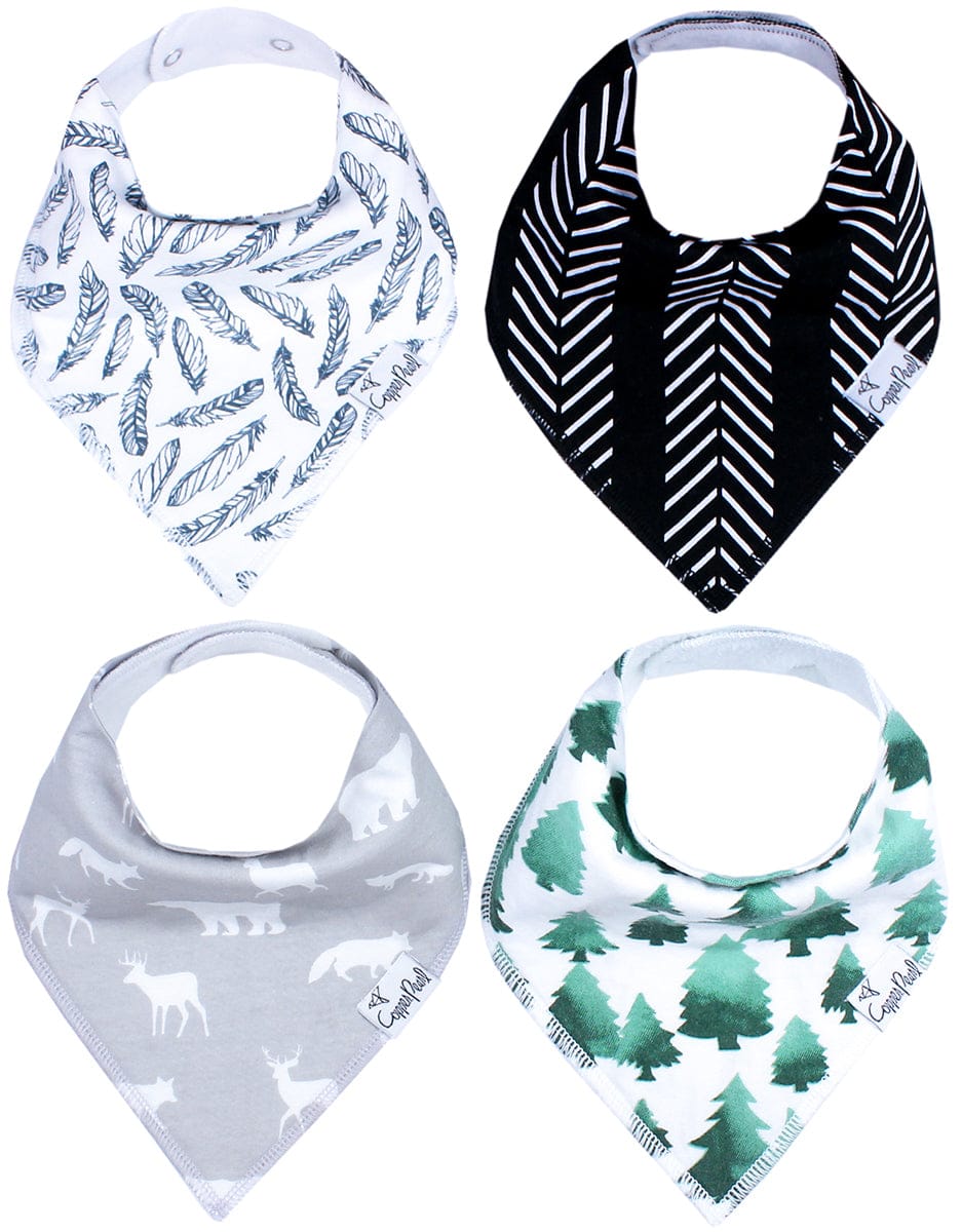 Copper Pearl Baby Bandana Bibs, 4 Pack - Woodland - X0019LGCRP