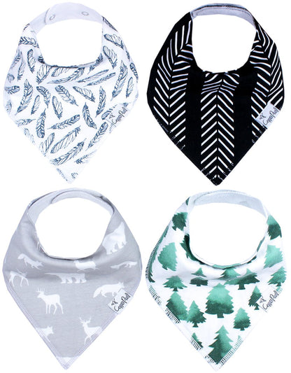 Copper Pearl Baby Bandana Bibs, 4 Pack - Woodland - X0019LGCRP