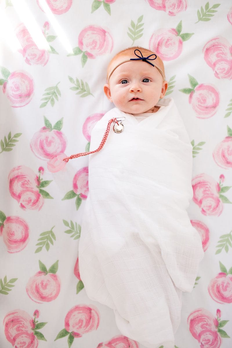 Copper Pearl Cotton Fitted Crib Sheet - Grace - X001861NZH