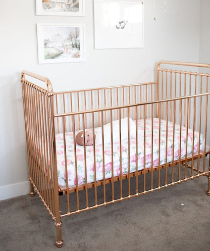 Copper Pearl Cotton Fitted Crib Sheet - Grace - X001861NZH