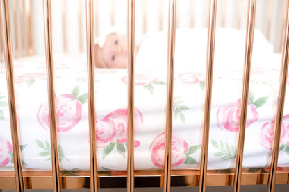 Copper Pearl Cotton Fitted Crib Sheet - Grace - X001861NZH