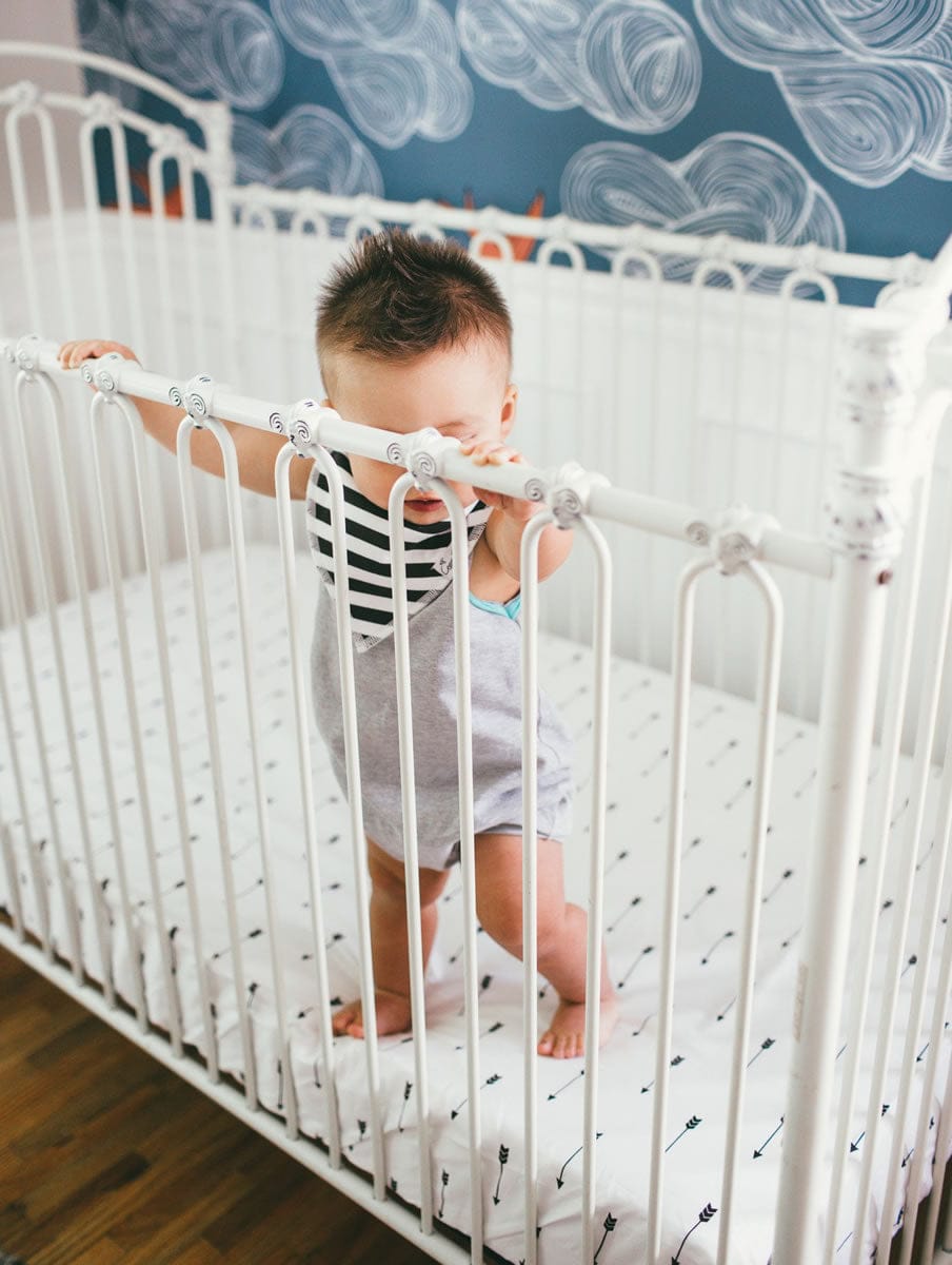 Copper Pearl Cotton Fitted Crib Sheet - Native - X0014XLK25