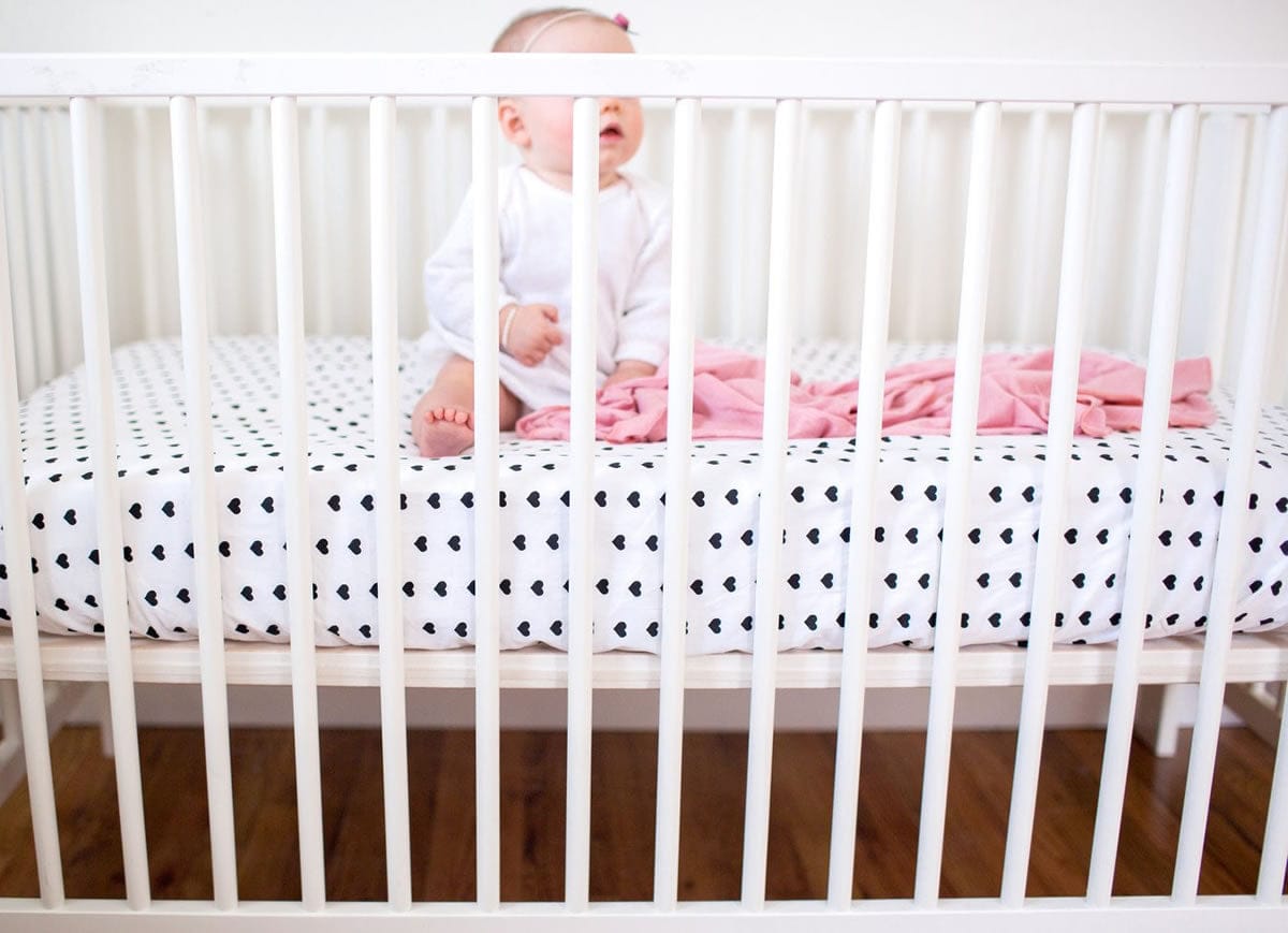 Copper Pearl Cotton Fitted Crib Sheet - Smitten - X0014WI5B5