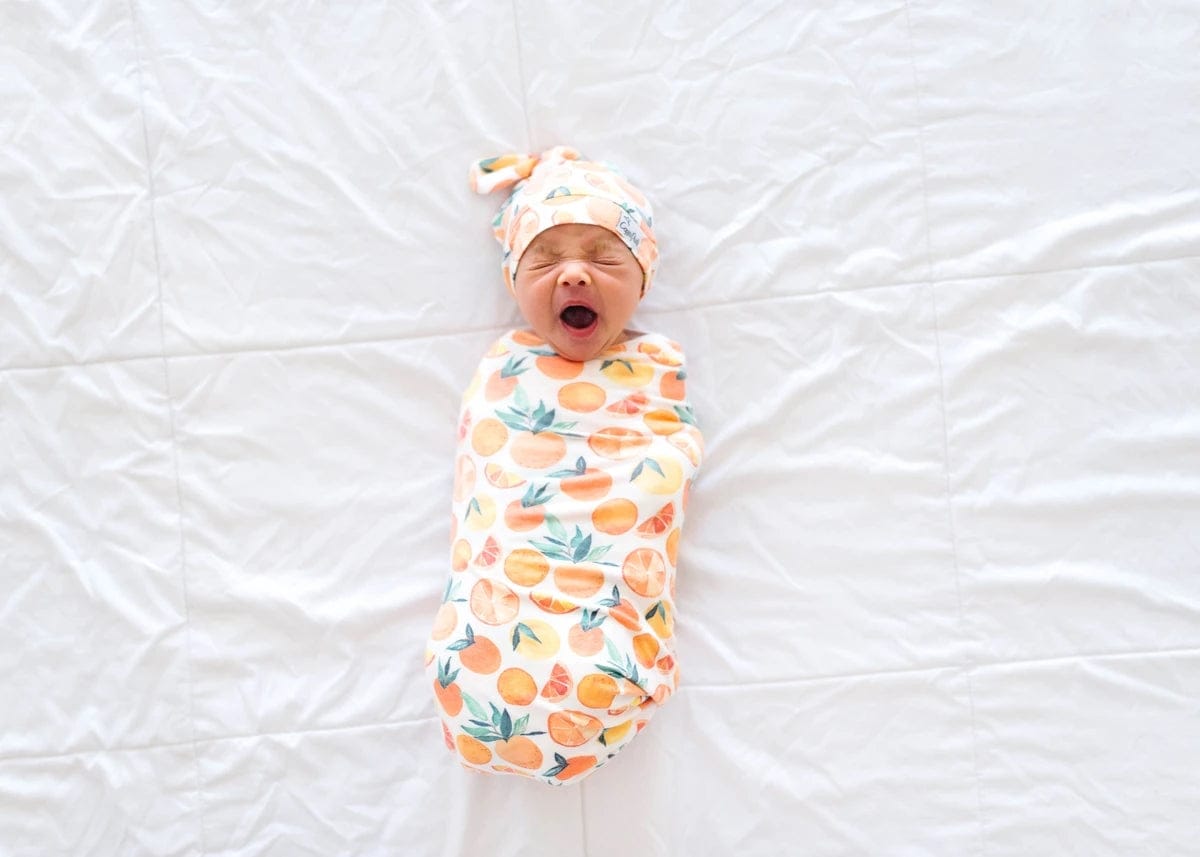 Copper Pearl Knit Swaddle Blanket - Citrus - X002FJ87K5
