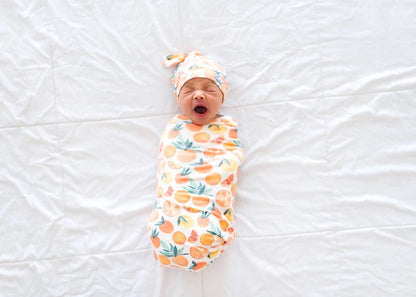 Copper Pearl Knit Swaddle Blanket - Citrus - X002FJ87K5