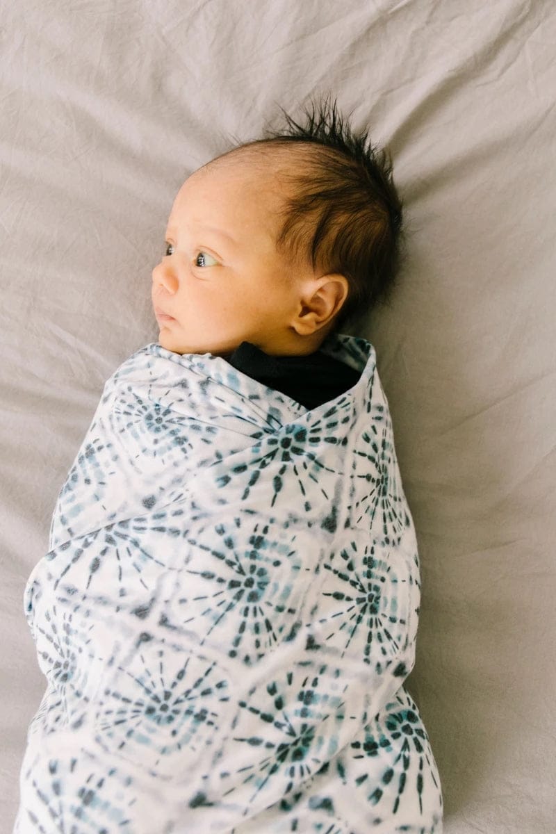 Copper Pearl Knit Swaddle Blanket - Indigo