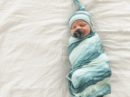Copper Pearl Knit Swaddle Blanket - Waves