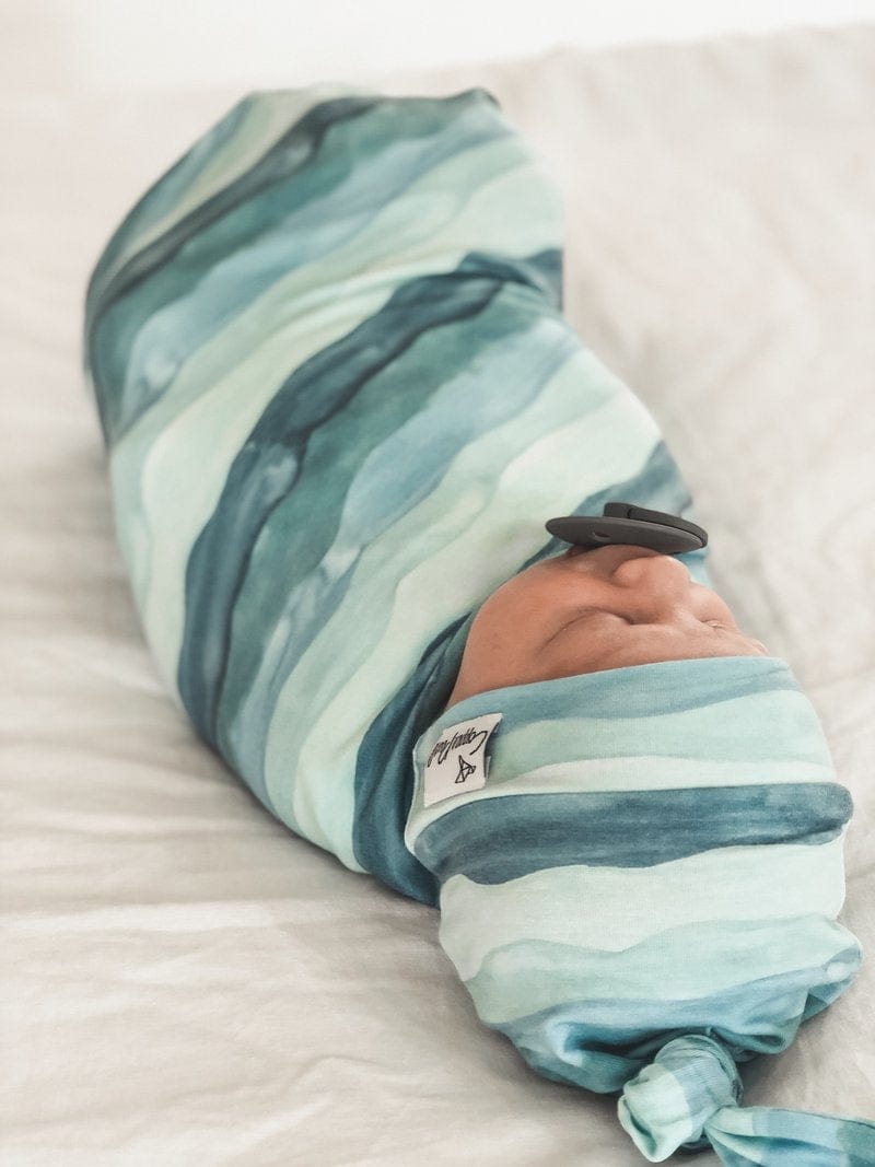 Copper Pearl Knit Swaddle Blanket - Waves
