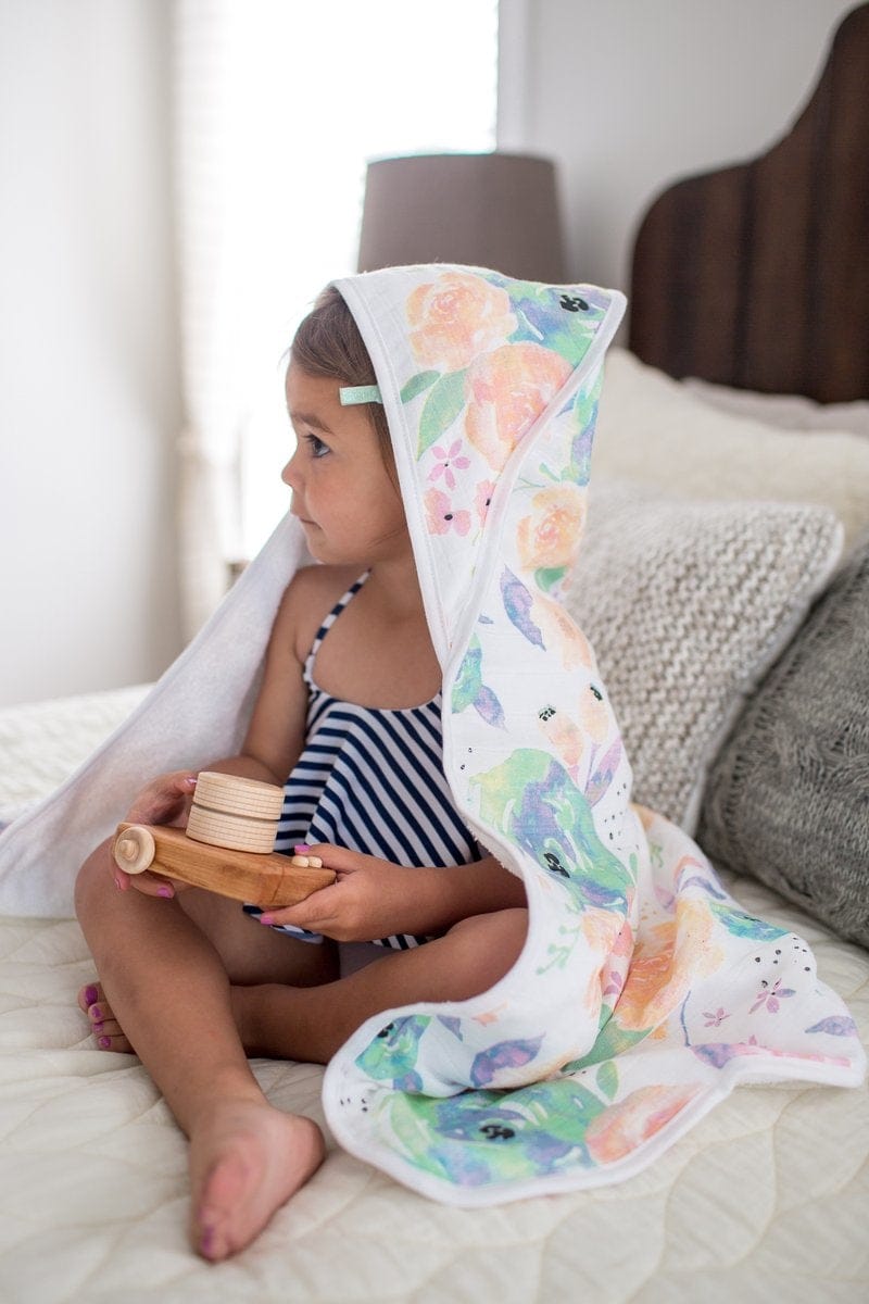 Copper Pearl Muslin Hooded Towel - Bloom - X001DN56IP