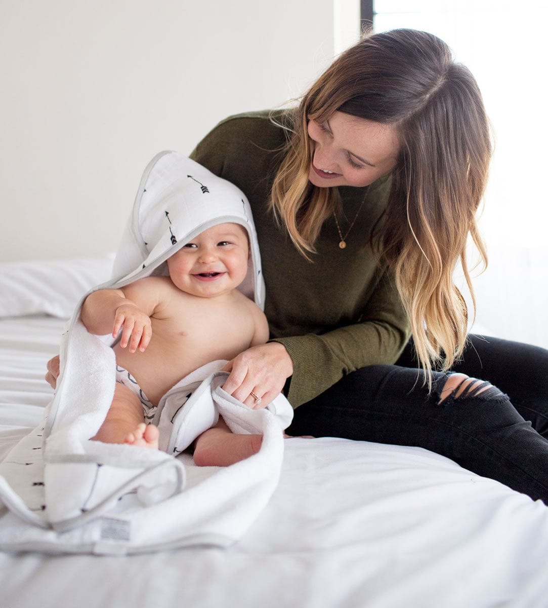 Copper Pearl Muslin Hooded Towel - Native - X0019KKVEB