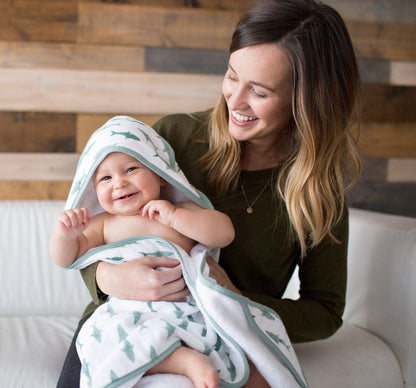 Copper Pearl Muslin Hooded Towel - Pacific - X0019IEMLV