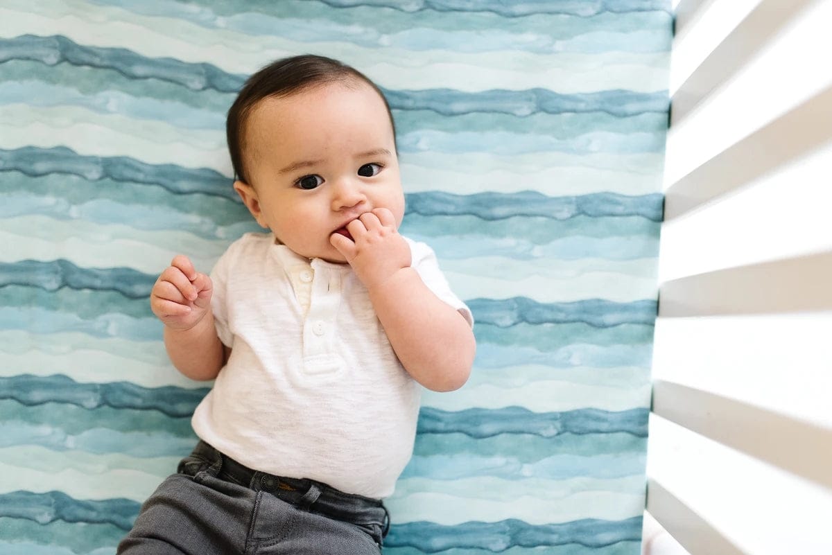 Copper Pearl Premium Fitted Crib Sheet - Waves - X0029NKGXD