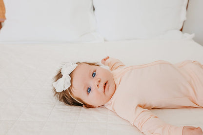 Copper Pearl Zip-up Footie - Blush (12-18M) - X003QELBKL