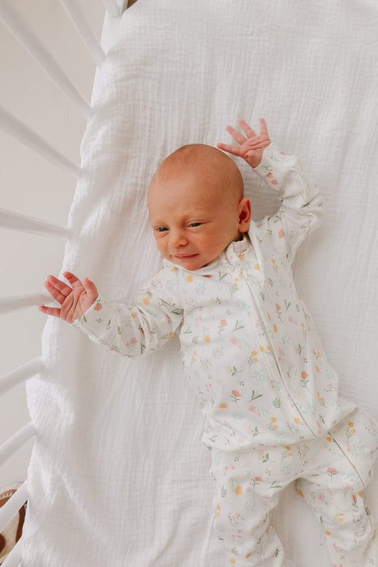 Copper Pearl Zip-up Footie - Mabel (3-6M) - X003ZY0NAB