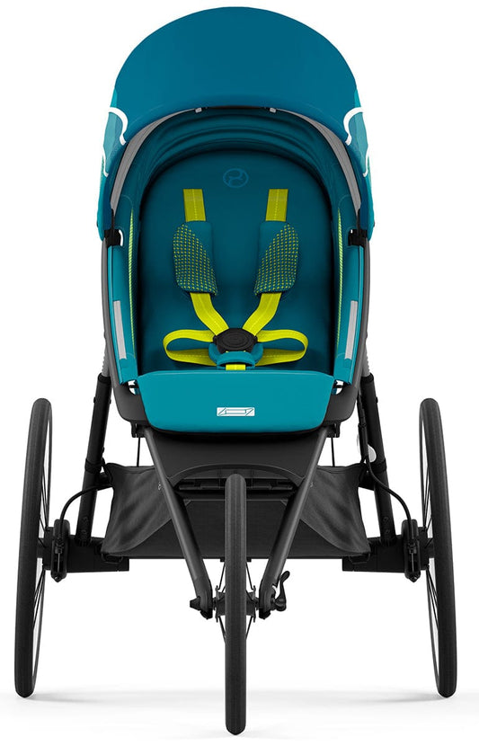 Cybex AVI Jogging Stroller Bundle - Black Frame + Maliblue Seat Pack - 520004147-520004223