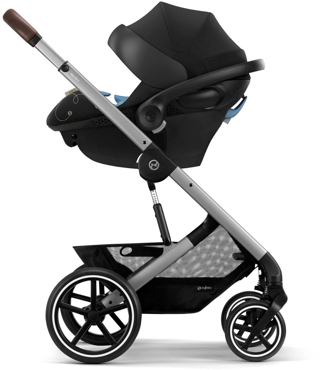 Cybex Balios S Lux + Aton G SensorSafe Travel System Bundle - Silver Frame / Lava Grey / Lava Grey - 522002395-522004779