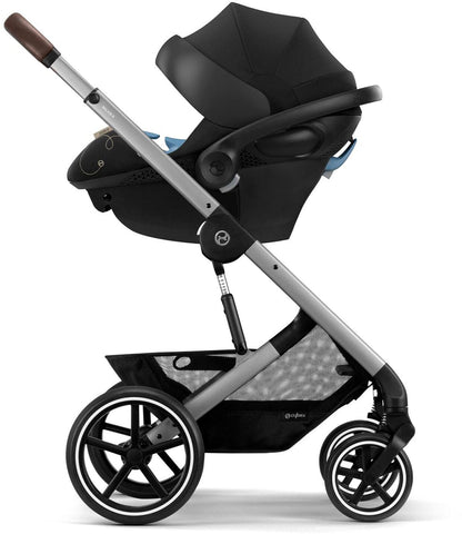 Cybex Balios S Lux + Aton G SensorSafe Travel System Bundle - Silver Frame / Lava Grey / Lava Grey - 522002395-522004779