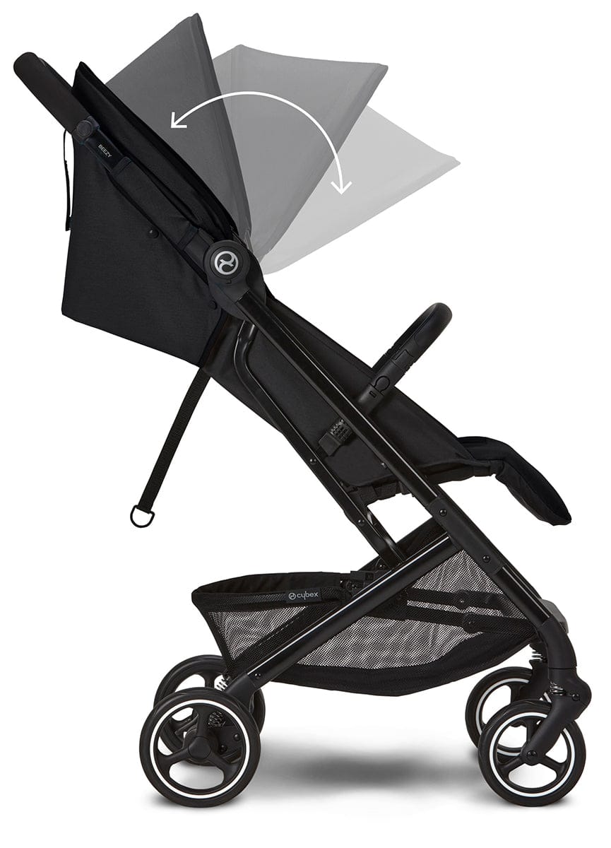 Cybex Beezy 2 Compact Stroller + Aton 2 SensorSafe Travel System Bundle - Moon Black / Lavastone Black - 522001711-519003595