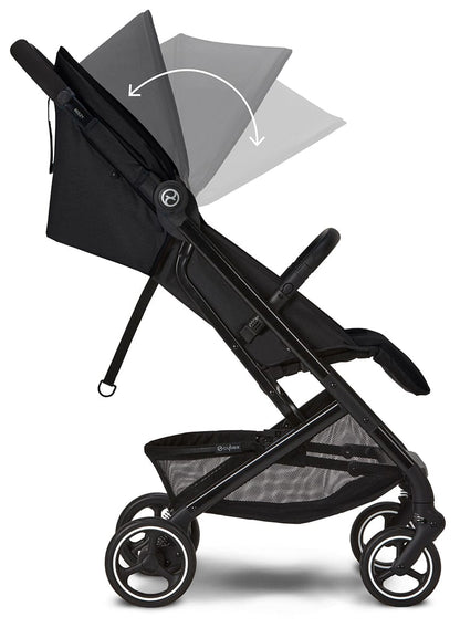 Cybex Beezy 2 Compact Stroller + Aton 2 SensorSafe Travel System Bundle - Moon Black / Lavastone Black - 522001711-519003595