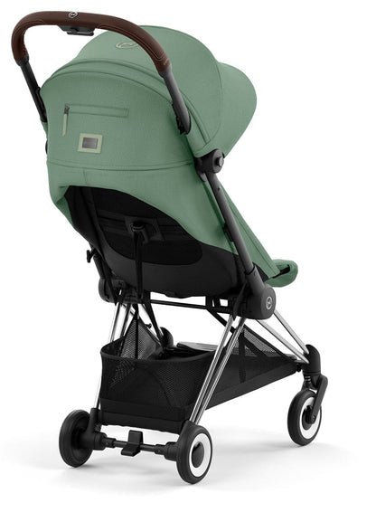 Cybex COYA Compact Stroller - Chrome / Dark Brown / Leaf Green - 522004433