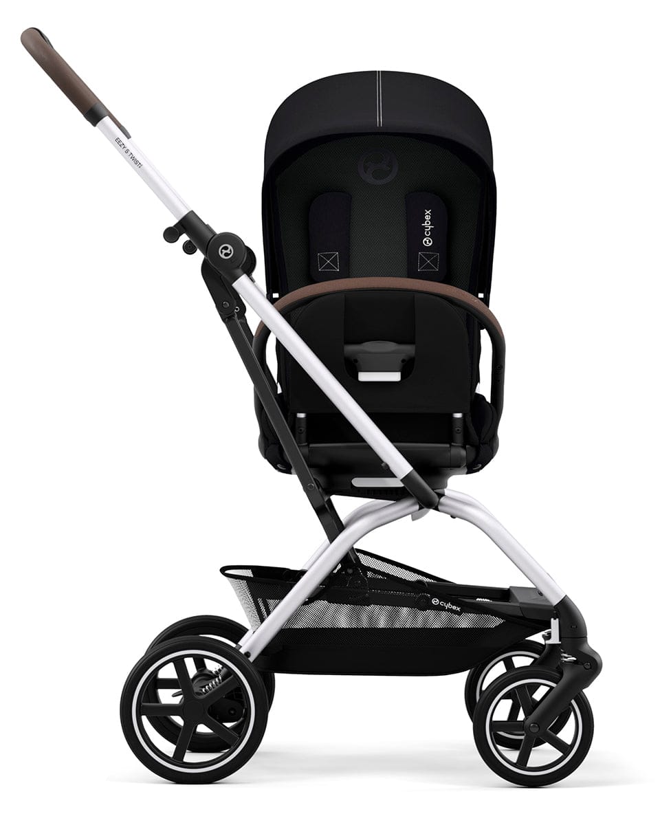 Cybex Eezy S Twist +2 V2 Stroller + Aton 2 Sensorsafe Travel System Bundle - Lava Grey / Lavastone Black