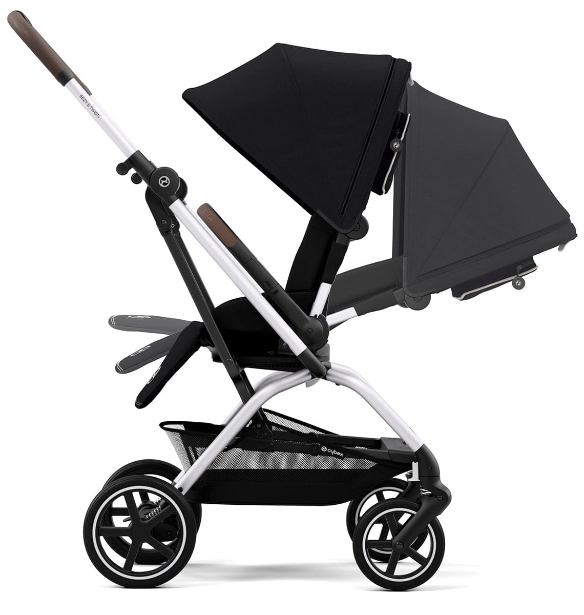 Cybex Eezy S Twist +2 V2 Stroller + Aton 2 Sensorsafe Travel System Bundle - Lava Grey / Lavastone Black