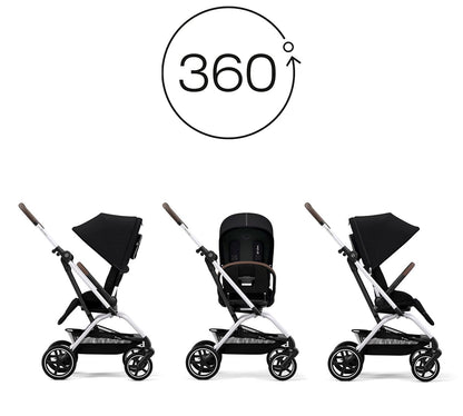 Cybex Eezy S Twist +2 V2 Stroller - Moon Black - 522001721