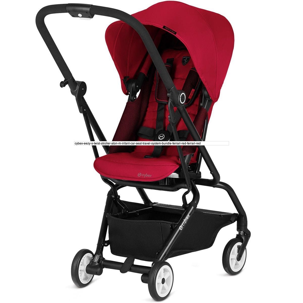 Cybex Eezy S Twist Stroller + Aton M Infant Car Seat Travel System Bundle - Ferrari Red / Ferrari Red - 519000319-519000195
