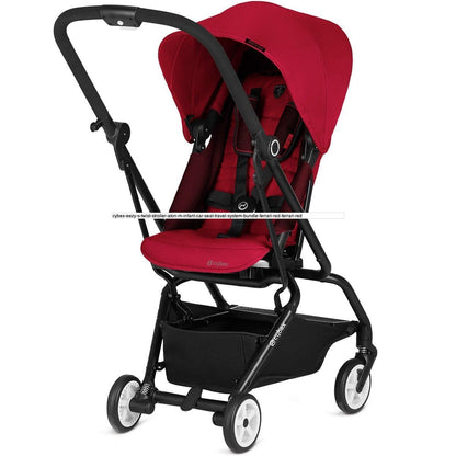 Cybex Eezy S Twist Stroller + Aton M Infant Car Seat Travel System Bundle - Ferrari Red / Ferrari Red - 519000319-519000195