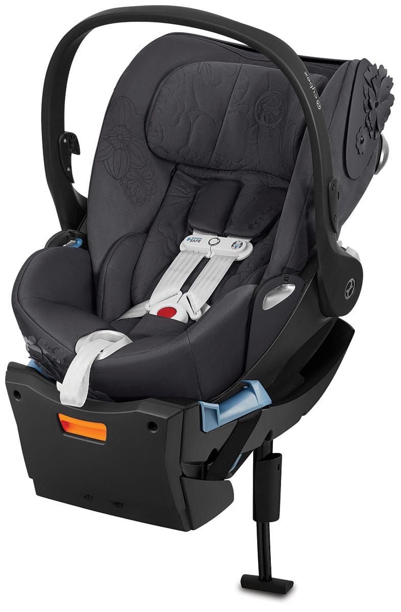 Cybex ePriam with Lux Bassinet + Cloud Q Travel System Bundle - Simply Flowers - Dream Grey - TRVL-519002649-B-SF-GREY