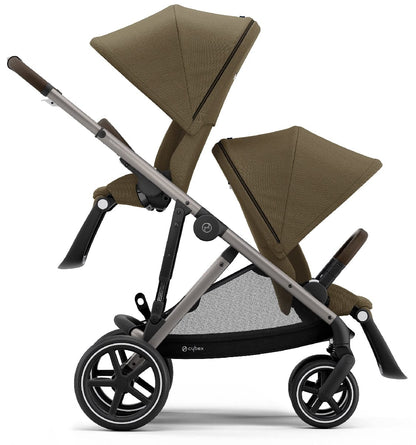 Cybex Gazelle S Double Stroller - Classic Beige (Taupe Frame) - 520003563-520003573