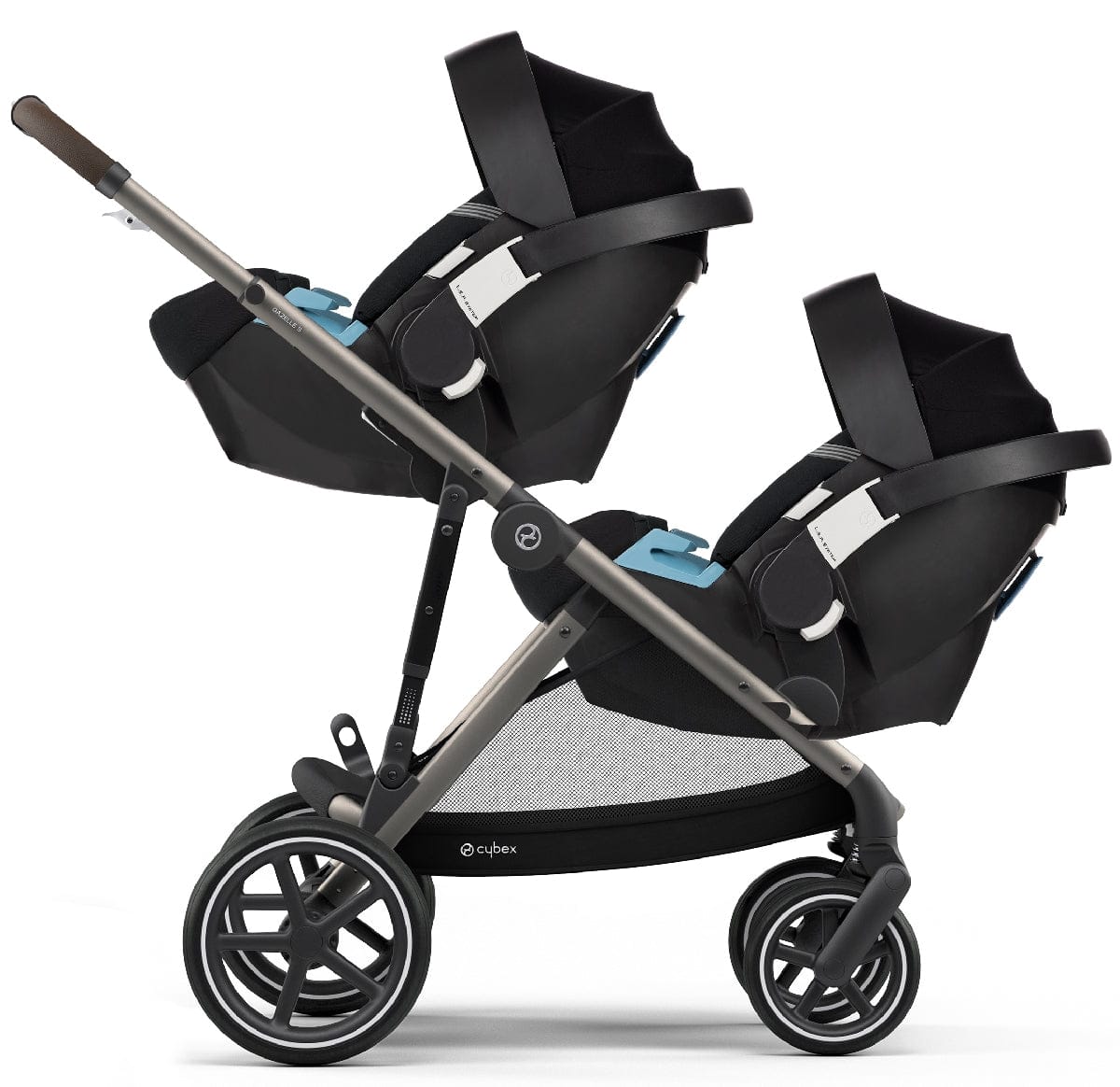 Cybex Gazelle S Double Stroller - Classic Beige (Taupe Frame) - 520003563-520003573