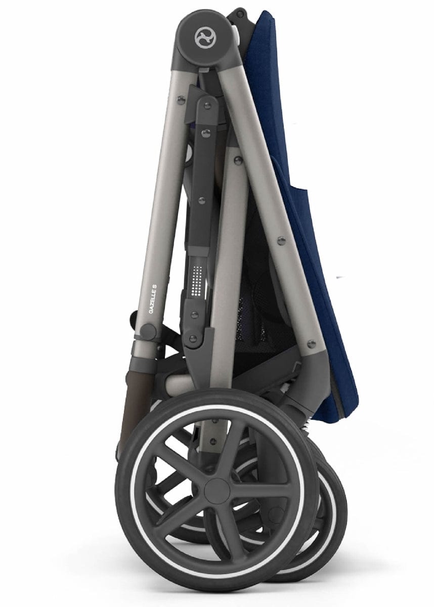 Cybex Gazelle S Double Stroller - Navy Blue (Taupe Frame) - 520003557-520003567
