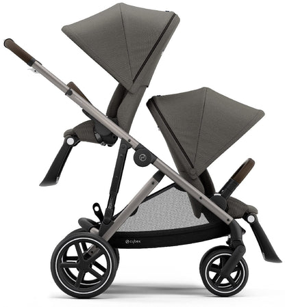 Cybex Gazelle S Double Stroller - Soho Grey (Taupe Frame) - 520003559-520003569